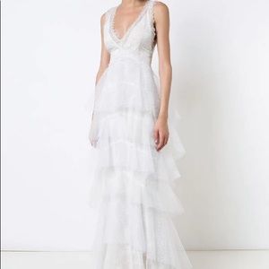NWT Marchesa Notte Layered Lace Polkadot Gown